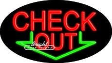 Check Out Flashing Neon Sign