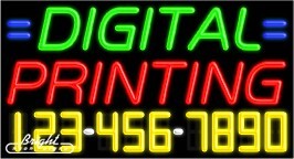 Digital Printing Neon w/Phone #