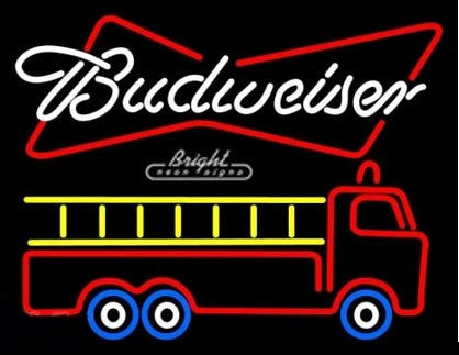 Budweiser FireTruck Neon Sign