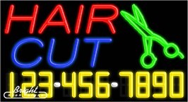 Hair Cut Neon w/Phone #