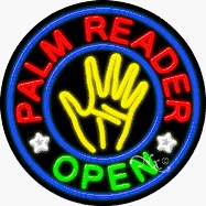 Palm Reader Circle Shape Neon Sign
