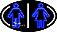 Restrooms Logo Flashing Neon Sign