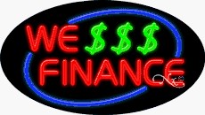 We Finance Oval Neon Sign