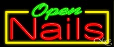 Nails Open Business Neon Sign