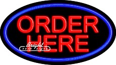 Order Here Flashing Neon Sign