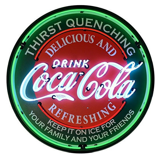 Coca-Cola Evergreen Neon Sign in Metal Can