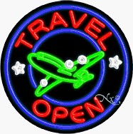 Travel Circle Shape Neon Sign