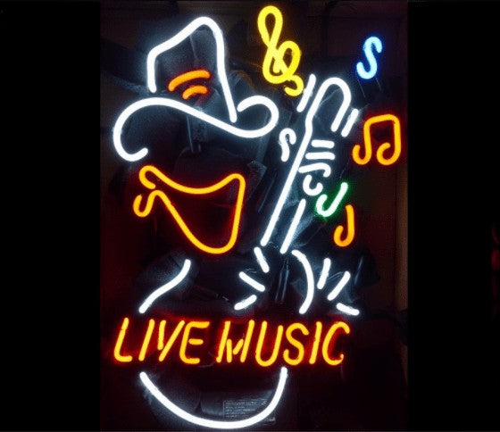 Live Music Cowboy Neon Sign