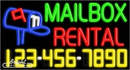 MailBox Rental Neon w/Phone #