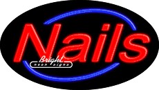 Nails Flashing Neon Sign