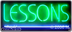 Lessons Neon Sign