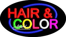 Hair & Color Flashing Neon Sign