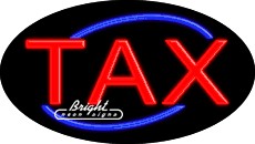 Tax Flashing Neon Sign