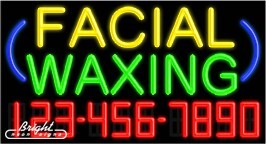 Facial Waxing Neon w/Phone #
