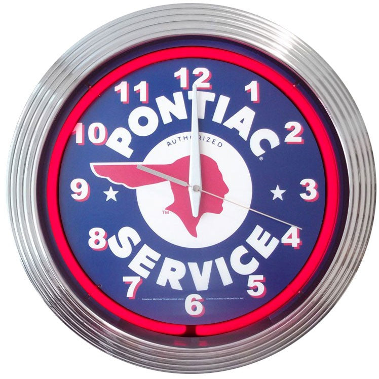 GM Pontiac Service Neon Clock