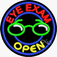 Eye Exam Circle Shape Neon Sign