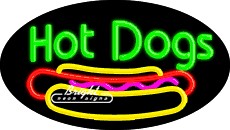 Hot Dogs Flashing Neon Sign
