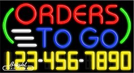 Orders To Go Neon w/Phone #