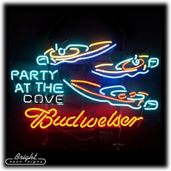 Budweiser Party at the Cove Neon Beer Sign
