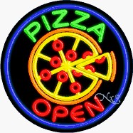 Pizza Circle Shape Neon Sign