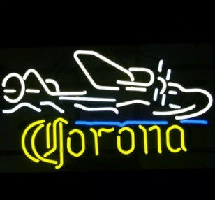 Corona Seaplane Neon Beer Sign