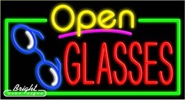 Glasses Open Neon Sign