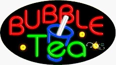 Bubble Tea2 Oval Neon Sign