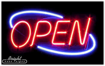 Large Deco Style Neon Open Sign
