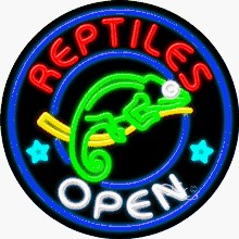 Reptiles Open Circle Shape Neon Sign