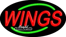 Wings Flashing Neon Sign