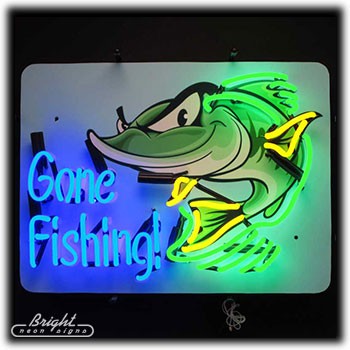 Gone Fishing Neon Sign
