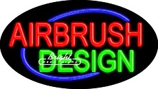 Airbrush Design Flashing Neon Sign