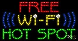 Free Wi Fi Hot Spot LED Sign