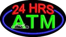 24 HRS ATM Flashing Neon Sign