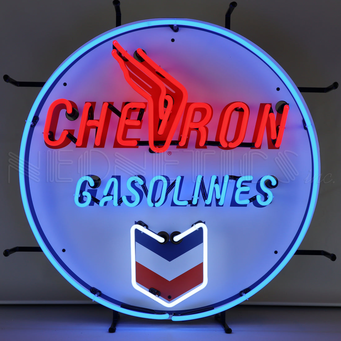 Chevron Gasolines Neon Sign
