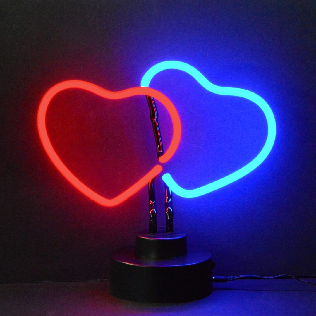 Double Heart Neon Sculpture
