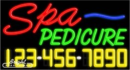 Spa Pedicure Neon w/Phone #