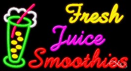 Fresh Juice Smoothies Business Neon Sign