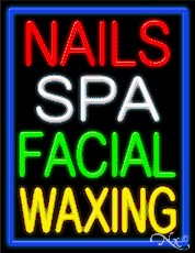 Nails Spa Facial Waxing Business Neon Sign