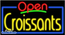 Croissants Open Neon Sign
