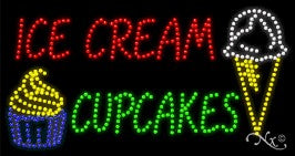 Ice Cream Cupcakes LED Sign