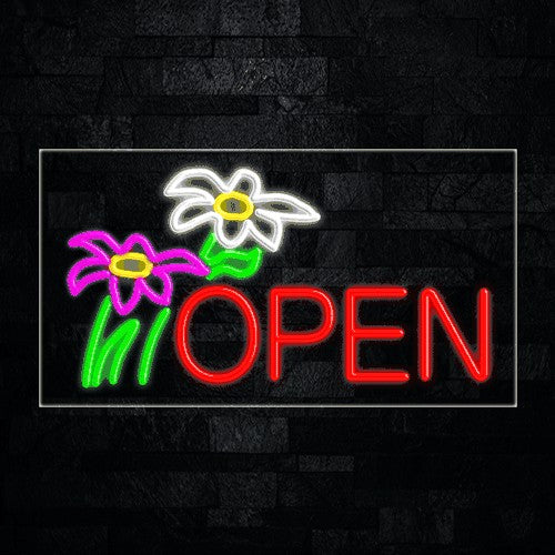Open Flowers Flex-Led Sign
