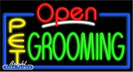 Pet Grooming Open Neon Sign