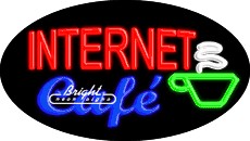 Internet Café Flashing Neon Sign