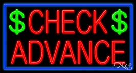 Check Advance Business Neon Sign