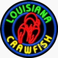 Louisiana Crawfish Circle Shape Neon Sign