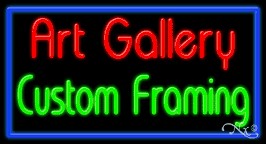 Art Gallery Custom Framing Business Neon Sign