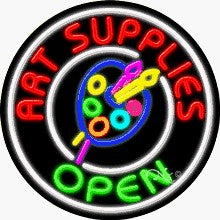 Art Supplies Open Circle Shape Neon Sign