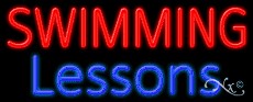Swimming Lessons Business Neon Sign