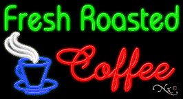 Fresh Roasted Coffee Business Neon Sign